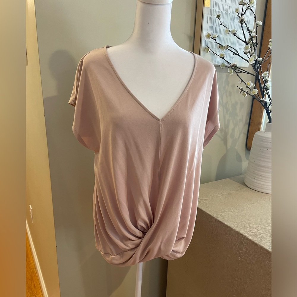 Petal pink front knot top Large